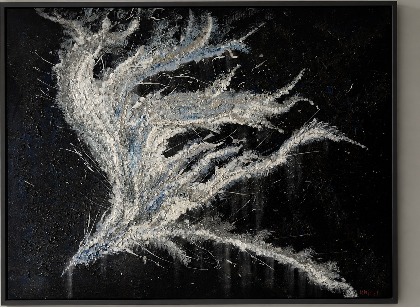 UNIKEL — What Grows in the Dark — earth mixed into paint on canvas, metal frame